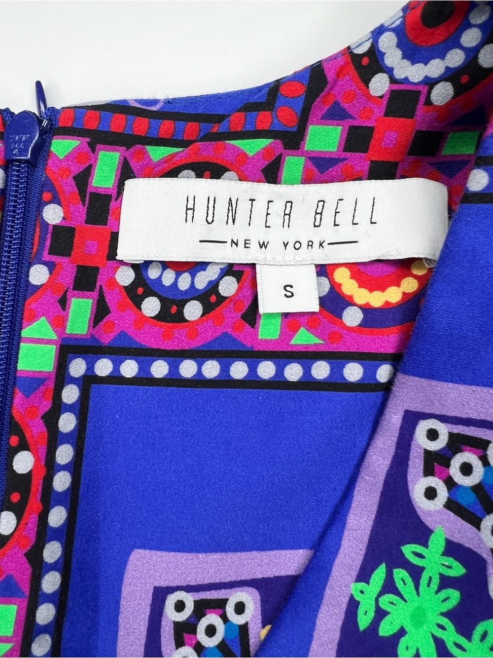 Hunter Bell Palmer Dress Multicolor Print Midi Maxi Puff Sleeve size Small - Picture 6 of 8